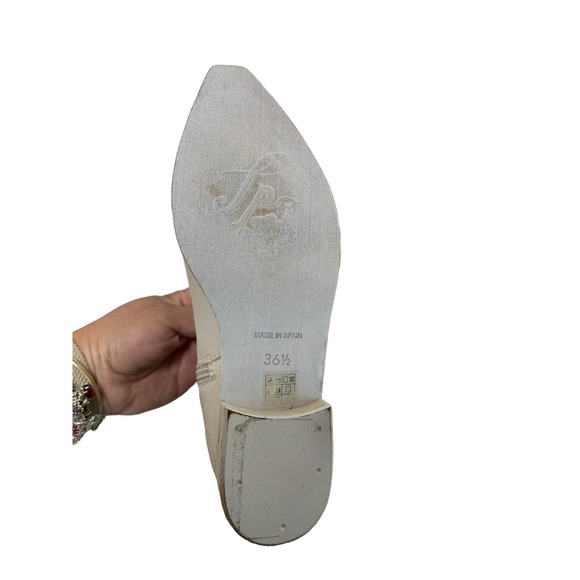 NEW FREE PEOPLE Bren Textile Slouch Boots Size 36.5 6.5  Cream Leather FALL - Picture 5 of 11